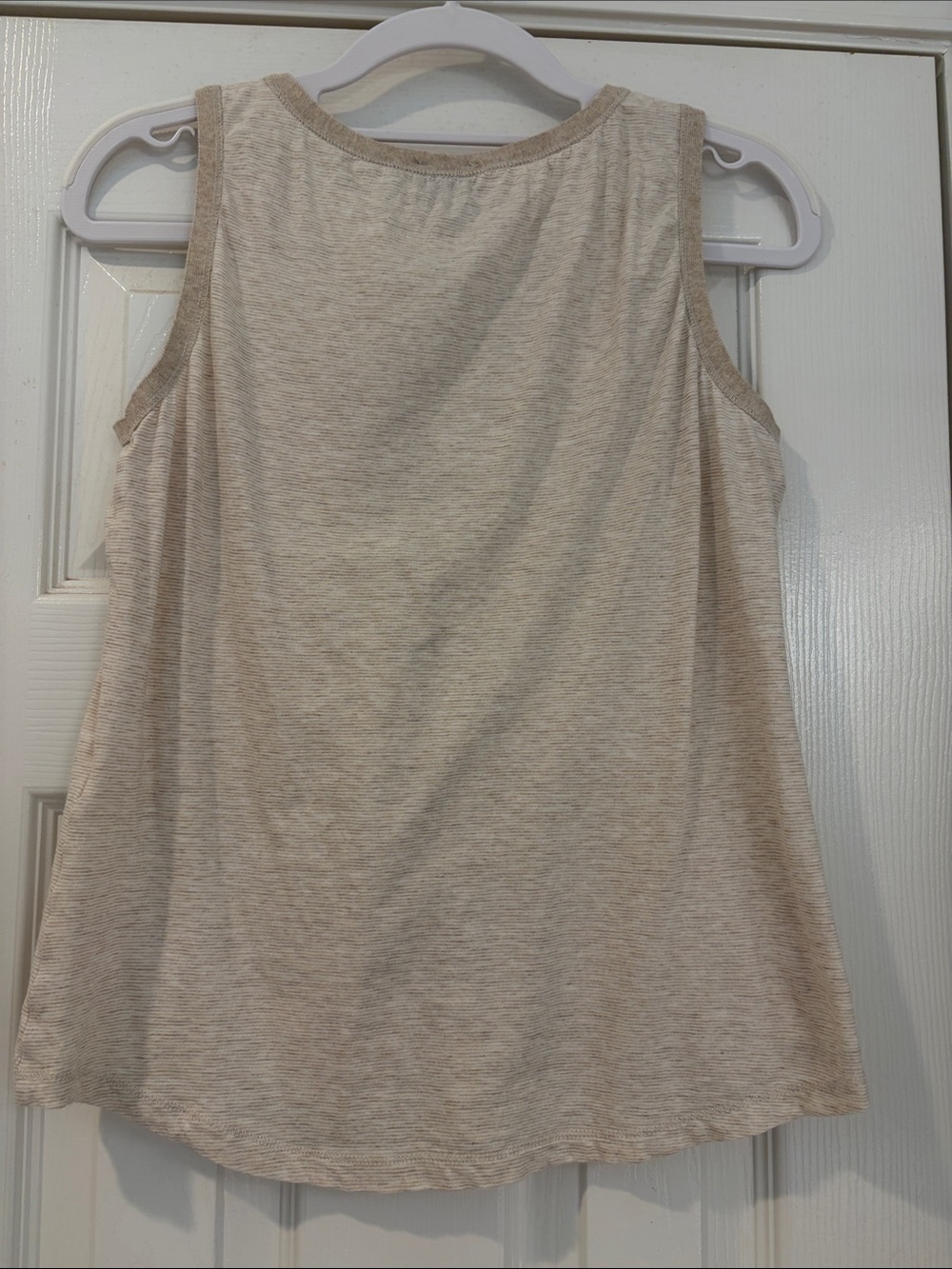 Talbots Women's Cream Heather Button V-Neck Tank - Picture 2 of 8